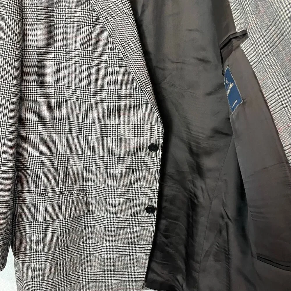 Brooks Brothers Vintage Y2k Plaid 2-Button Sports Coat Blazer Men's Size 46L